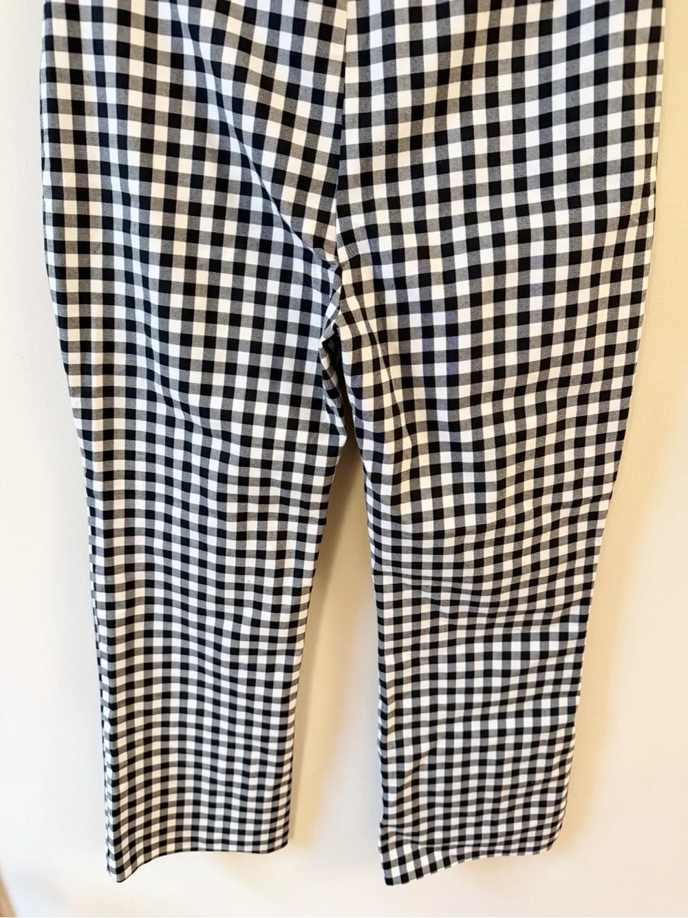 Free People Florence Pants Womens Medium Black White Gingham Check Crop Flare